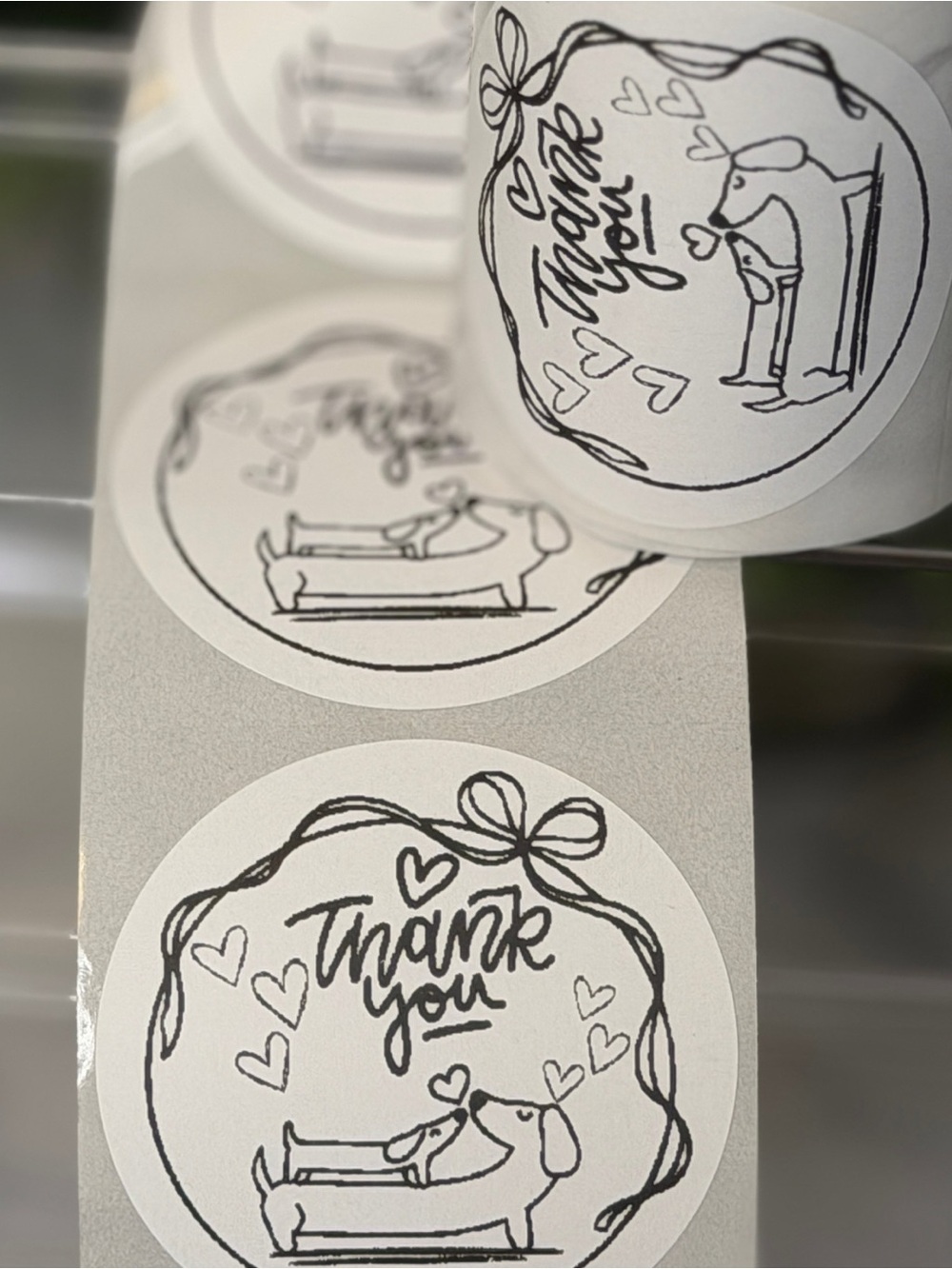Dachshund Puppy Thank You Stickers 2 Inch Round Small Business 200 Count